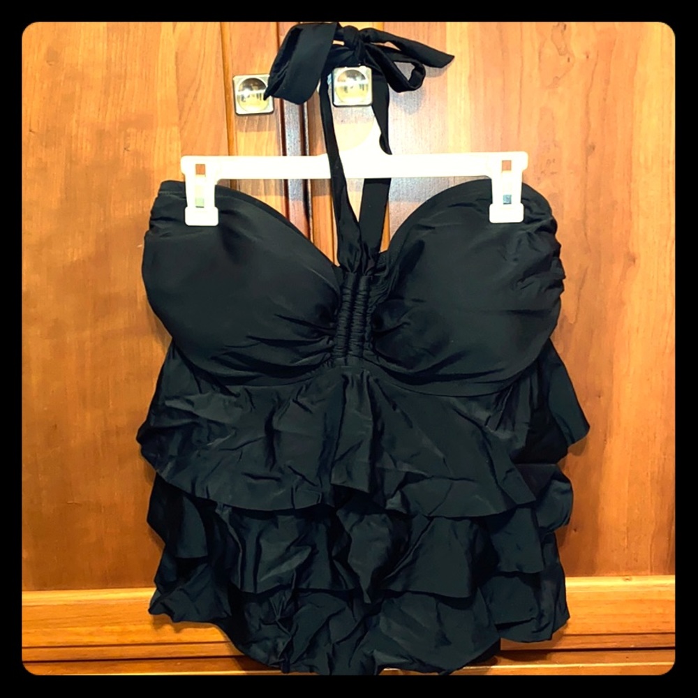 Black Plus Swim Top